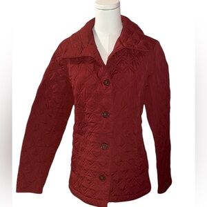 Women’s Lands’ End Cranberry Quilted Barn Jacket Size‎ Small